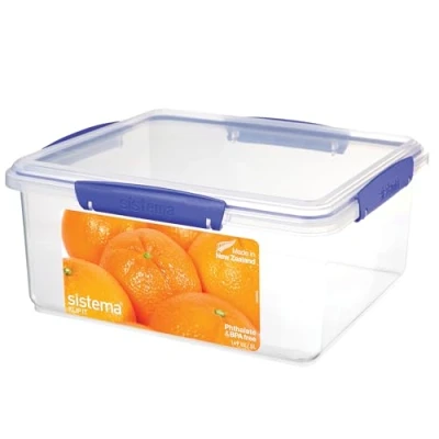 Immagine di Sistema KLIP IT contenitore per la conservazione di alimenti Quadrato 5 L Con coperchio, a prova perdite, impilabile ed ermetico, adatto frigorifero e congelatore Senza BPA 1 pezzo