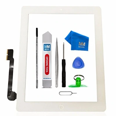 Immagine di MMOBIEL Digitizer compatibile con iPad 3 (Bianco) 9.7 Pollici 2012 Assemblaggio schermo tattile touchscreen frontale Incl kit attrezzi