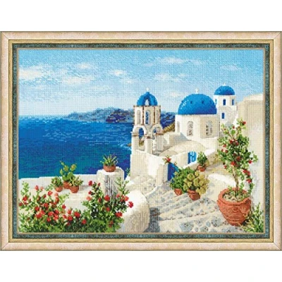 Immagine di RIOLIS 1644 Santorini Ricamo a Punto Croce, Cotone, Multicolore, 40 X 30 0, 1 cm