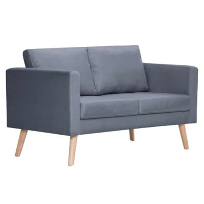 Immagine di vidaXL Divano in Tessuto a 2 Posti Grigio Scuro Divanetto Sofa Arredo Casa