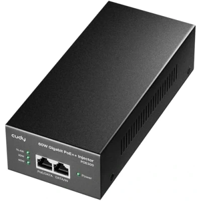 Immagine di Cudy POE300 60W Iniettore PoE + /poE Gigabit, Alimentatore fino a 60 W, RJ 45 schermato 10/100/1000Mbps, compatibile IEEE 802.3af / 802.3at, compatto ed economico