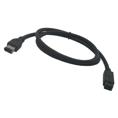 Immagine di zdyCGTime Cavo IEEE 1394 FireWire 800 a 400,Prolunga Firewire800 da 9 pin maschio 6 maschio,Compatibile con PC, FireWire,Sony iLink e tutte le periferiche 1394b.(1Pezzo/Nero)
