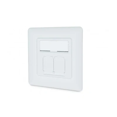 Immagine di Digitus DN 9010/8 2 Presa di rete Da incasso Inserto con piastra centrale e telaio CAT 6A Bianco