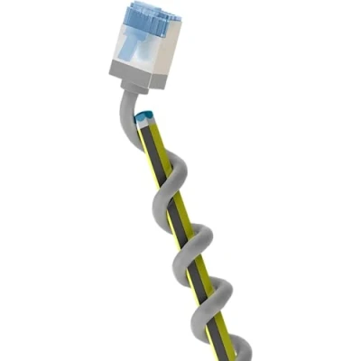 Immagine di goobay 74309 Cavo patch CAT 6A slim/ultra flessibile RJ45 U/FTP CU/Cavo Ethernet sottile con connettori corti/LSZH, protezione antipiega/grigio 3 m