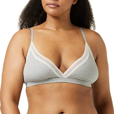 Immagine di sloggi GO Ribbed Bralette, Bustino, Donna, Multicolore (Medium Grey Melange), M