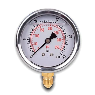 Immagine di Manometro glicerina attacco radiale, in acciaio inox IP65 63 mm con connettore dal basso, 1/4 (0 25 bar)