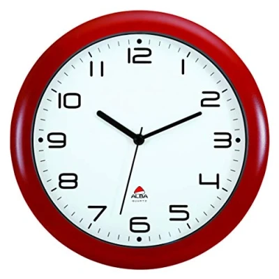 Immagine di Alba HORNEW R Orologio da Parete al Quarzo, Silenzioso, 30 x 5,5 cm, Colore: Rosso