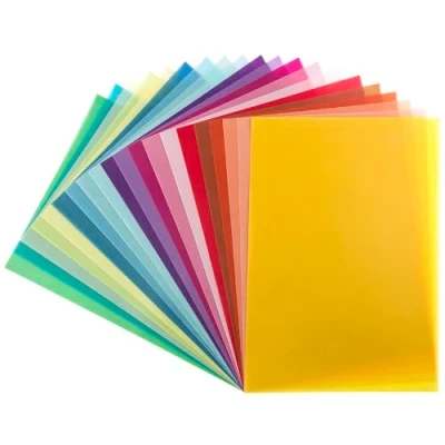 Immagine di carta trasparente, DIN A4, 20 colori, 130 g/m², colorata per bricolage, scrapbooking, cartoline, fai da te, ecc.