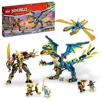 Immagine di LEGO NINJAGO Elemental Dragon vs. The Empress Mech 71796 Set di giocattoli da costruzione, presenta un drago, mech, volantino Ninja e 6 minifigure, regalo per ragazzi ragazze dai 9 anni in su