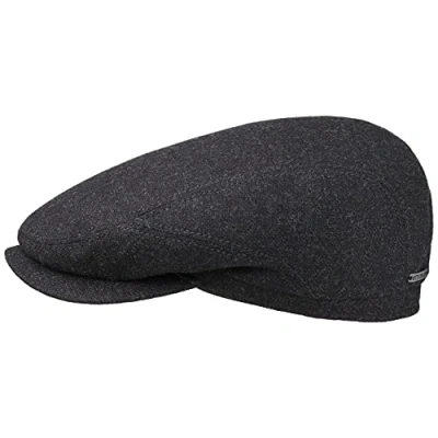 Immagine di Stetson Belfast Wool Blend Coppola Uomo Made in The EU Cappello Piatto Berretto Cappellino Lana con Visiera, Fodera Inverno Autunno/Inverno 60 cm Antracite