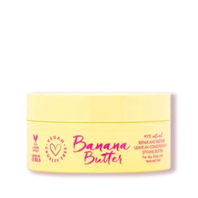Immagine di Umberto Giannini, Crema idratante per lo styling dei capelli &quot;Coily Banana Butter Repair + Restore Leave In conditioner&quot;, vegano, non testato sugli animali, naturale al 97%