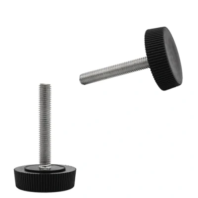 Immagine di SKIR&#039;CO 2 piedini di livellamento per mobili, M5 x 30 mm, gambe rotonde regolabili, diametro 25 piedino livellatore filettatura