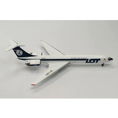 Immagine di herpa aeromodello LOT Polish Airlines Ilyushin IL 62M SP LBD PR AKO, scala 1:200 modello di aereo, aereo da collezione, miniatura deco, aeroplano in metallo senza supporto