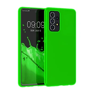Immagine di kwmobile Custodia Compatibile con Samsung Galaxy A52 / 5G A52s Cover Back Case per Smartphone in Silicone TPU Protezione Gommata verde fluorescente