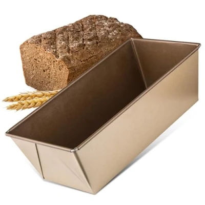 Immagine di Zenker Stampo Pane/Maxi Plum Cake. Linea Mojave Gold Dorata Rivestito in Antiaderente con Particelle minerali di Rinforzo, Acciaio ad Alto tenore Carbonio, Oro, 31 x 16 10 cm