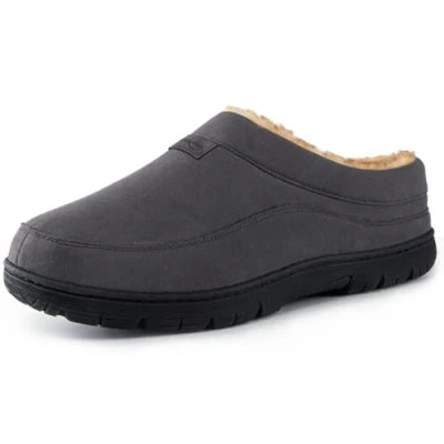 Immagine di HomeTop Pantofole Mocassino da uomo Caldo Morbida Antiscivolo Memory Foam Interni Scarpe casa Grigio, 46 47 EU