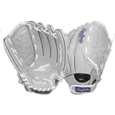 Immagine di Rawlings Scsb12pu 6/0 12 Bsk/NFC, Guanti da Softball Bambina, Viola/Grigio/Bianco, 30,5 cm