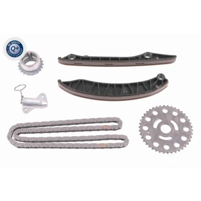 Immagine di VAICO V46 10004 Kit Catena distribuzione con guide di scorrimento, ruote dentate, tendicatena per albero a camme Simplex, chiusa