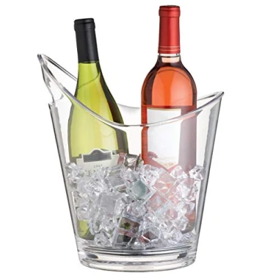 Immagine di BarCraft secchiello refrigerante per vino con manico, plastica, trasparente, 4,4 litri (per 2 bottiglie)