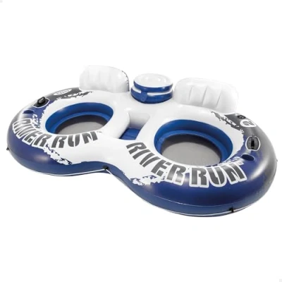 Immagine di Intex 58837EU Ciambella Gonfiabile Mare River Run Doppia, Vinile, Multicolore, 243x157 cm