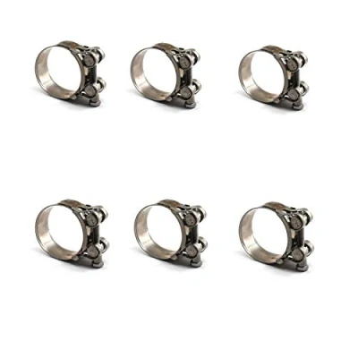 Immagine di Confezione da 6 fascette stringitubo in acciaio inox 304 a vite senza fine, clip per tubi, 40 43 mm