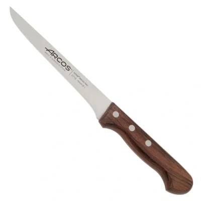 Immagine di Arcos Serie Atlantico Coltello Disosso Lama Acciaio Inossidabile Nitrum 155 mm Manico Legno Palissandro Colore Marrone