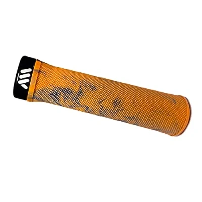 Immagine di Manopole Leggere Ams Berm Grips per MTB, Compatibili con all Mountain, Enduro e Downhill, Presa Sicura Duratura, 135mm Lunghezza Solo 100g Arancia Camo