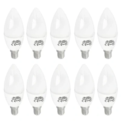 Immagine di JANDEI 10 x Lampadine LED E14 C37 da 7 W, Equivalente a 60 330 di Apertura, Bianco Caldo 3000K. Perfetto per Soggiorni, Camere letto, Corridoi, Uffici, Case, Cucine. Risparmio energetico