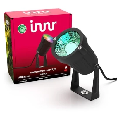Immagine di innr Smart Outdoor Spot Light Color, 1 Pack (Estensione: Richiede un Set Completo) Faretto da Giardino, RGBW, OSL 132 C