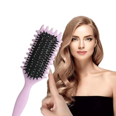 Immagine di 2024 Nuovo Bounce Defining Curl Spazzola, Spazzola Curly Brush, per Capelli Ricci Setole Cinghiale (D)