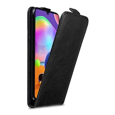 Immagine di Cadorabo Custodia compatibile con Samsung Galaxy A31 in NERO DI NOTTE Protezione Stile Flip Chiusura Magnetica Case Cover Wallet Book Etui