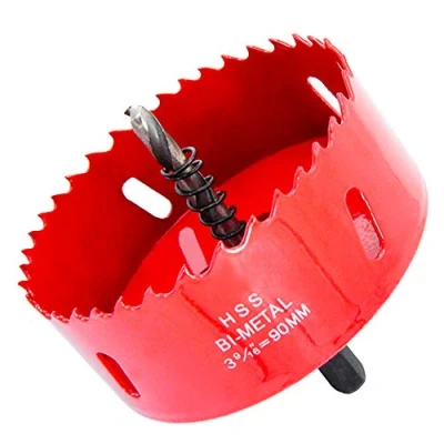 Immagine di Hole Saw Drill Bit HSS Cutter with Arbor for Wood and Metal LAIWEI (3 9/16&quot;(90mm))