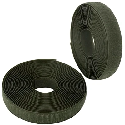 Immagine di Aerzetix C65905 Nastro/rotolo di scratch 20mm 5 metri auto aggrappante organizer/fermacavo striscia aggancio sacchetto indumento cinghia colore: verde oliva in poliammide e poliestere