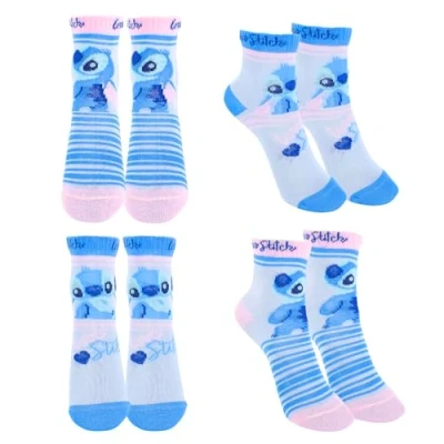 Immagine di Disney Stitch Calzini per Bambina, Confezione da 4 Calze Design Ragazze, Classici, Regalo Ragazza e Adolescenti, Taglie EU 23 a 34 (23/26)