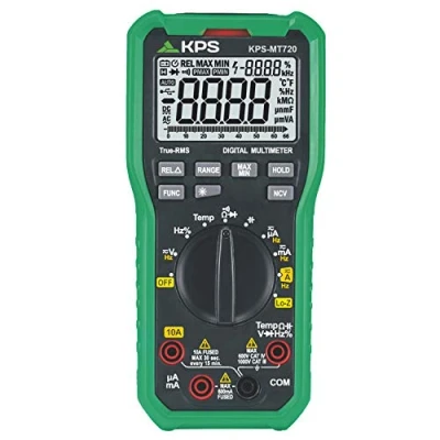 Immagine di KPS MT720 Multimetro Digitale Professionale TRMS a Bassa Impedenza LO Z Tensione 1000V AC/DC Corrente 10A NCV (Rilevamento senza Contatto) Temperatura Display Retroilluminato 6600 Punti CAT.IV