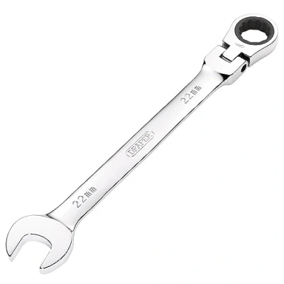 Immagine di Draper Hi Torq 52024 Chiave combinata a cricchetto metrica con testa flessibile, 22 mm