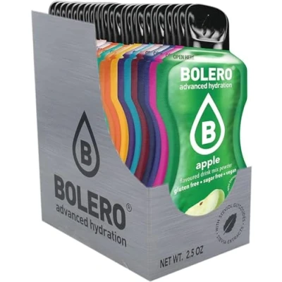 Immagine di Bolero Drink 24 Bustine mix 3gr Gusti Diversi Assortimento alla Frutta Preparato Polvere Solubile Per Bevanda Fresca in Acqua, 72 grammi dolcificato stevia, 0.07 kilograms