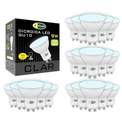 Immagine di CLAR GU10 LED, LED GU10, Lampadine a Lampadina Faretti Luce Fredda, 9W (Pack 20)