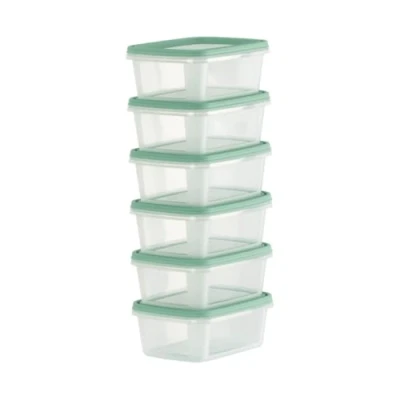 Immagine di Checkmart Confezione da 6 contenitori ermetici a scatto con coperchio, 250 ml (0,25 litri), per alimenti prova di perdite, adatti microonde, congelatore, lavabili in