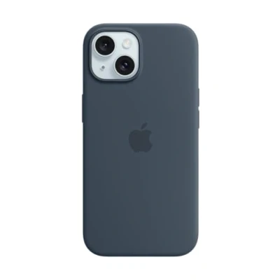 Immagine di Apple Custodia MagSafe in silicone per iPhone 15 Blu tempesta ​​​​​​​​​​