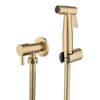 Immagine di [LOSCHEN] spruzzatore del bidet per la toilette, Doccetta WC, kit di in acciaio inossidabile, facile da installare (oro)