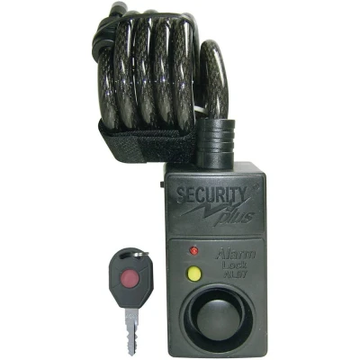 Immagine di Security Plus AL07 Lucchetto a cavo Nero con allarme, sensore di movimento chiave