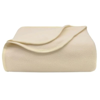 Immagine di ZOLLNER coperta da divano 130x170 cm Plaid in pile nel colore beige microfibra lavbaile a 95C Certificato OEKO TEX (R)