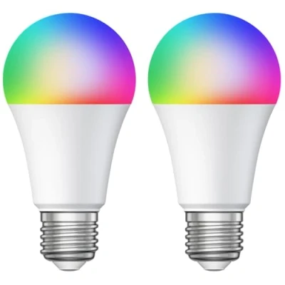 Immagine di ledscom.de 2 pezzi E27 lampadina LED RGB, A60, bianco caldo freddo (3000 6500 K), 9,4 W, 892lm, Smart Home, WLAN, Alexa, opaco