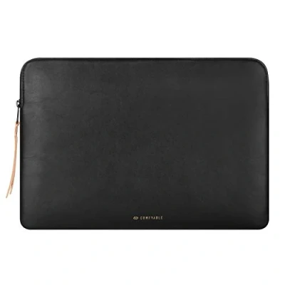 Immagine di Comfyable custodia protettiva sottile per laptop da 13 14’’ compatibile con MacBook Pro 14 in M1 2021 A2442, 13Inch M2 e Mac Air M1, pelle PU impermeabile Mac, nero