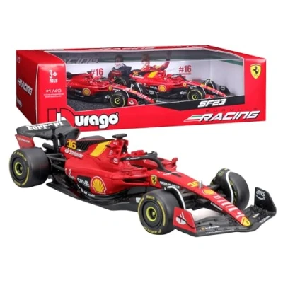Immagine di Burago Ferrari SF 23 Set 2 modellini Auto Formula 1 Charles Leclerc, Scala 1/43 Miniature da collezione F1 per collezionisti, +3 anni (18 36839)