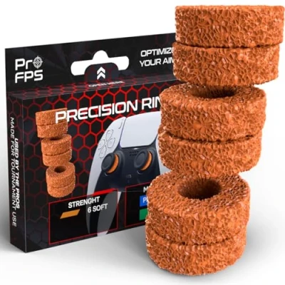 Immagine di ProFPS Precision Rings 6 Anelli, Morbido Accessori Gaming per Controller PS5 / PS4, Joystick Xbox PlayStation 5, Console, PS4 Pro Gadget Migliora la Precisione e Controllo