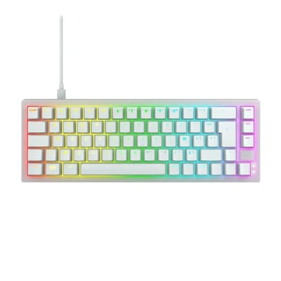 Immagine di CHERRY XTRFY K5V2 Compact, Tastiera Gaming Meccanica in Formato 65 Percento, Layout per la Francia (AZERTY), Hot Swap, Interruttori MX2A RED, Bianco Trasparente