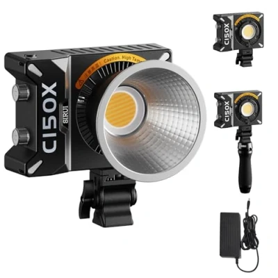 Immagine di SIRUI Super Lampadine C150X 150W LED Video Light, COB Fotografia Portatile Fotocamera Luce Bicolore 2800K 6500K con Riflettore App Bluetooth Controllo Luminosità Illuminazione Uscita continua