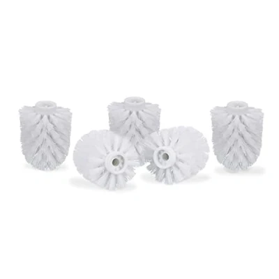 Immagine di Relaxdays 5 Ricambi per Scopino WC, Testine 7 cm di Diametro, Filettatura 9,5 mm, Set Scopettini da Bagno, Bianco
